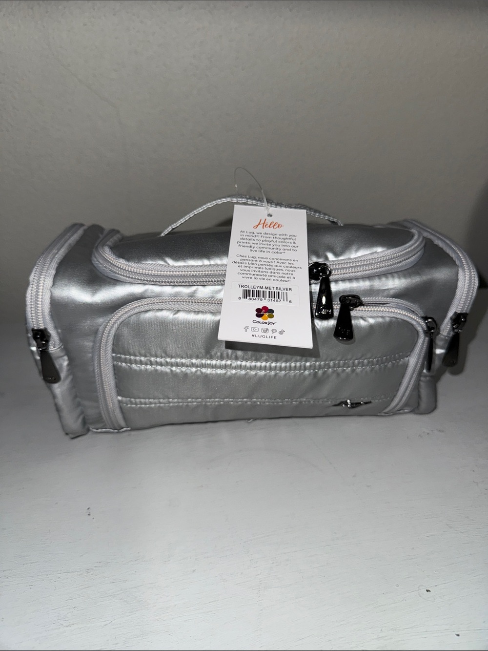 NEW Lug Trolley Cosmetics Case - Medium - metallic silver - sold out color